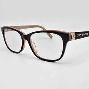 Juicy Couture JU154 Havana on Pink Rhinestone Cat Eye Eyeglasses Frame 52-16-135